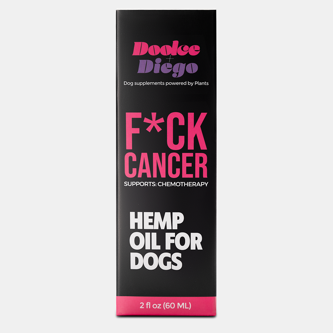 F*ck Cancer - Hemp Oil for Dogs - Doolce + Diego - Plant Focused Wellness for Dogs